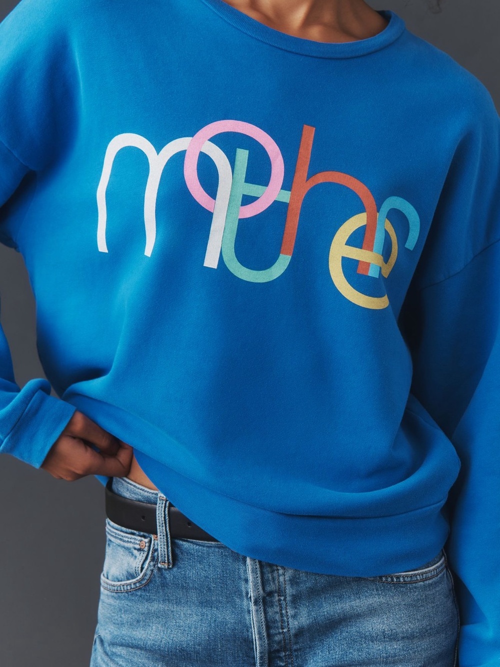 MOTHER Blue Crewneck Sweatshirt
